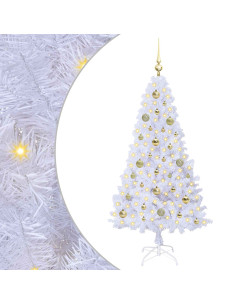 Albero di Natale artificiale Bianco 150 cm PVC e Acciaio 2