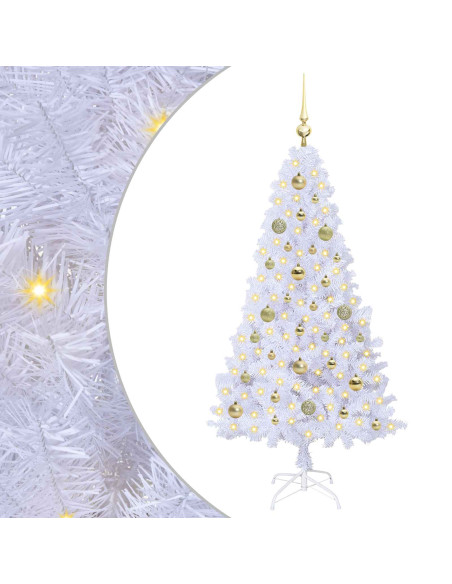 Albero di Natale artificiale Bianco 150 cm PVC e Acciaio