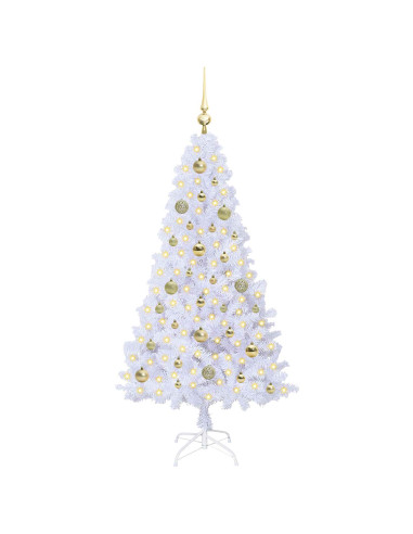 Albero di Natale artificiale Bianco 150 cm PVC e Acciaio