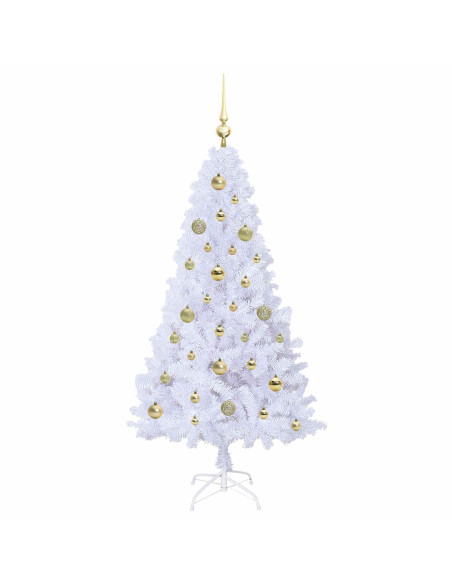 Albero di Natale artificiale Bianco 150 cm PVC e Acciaio