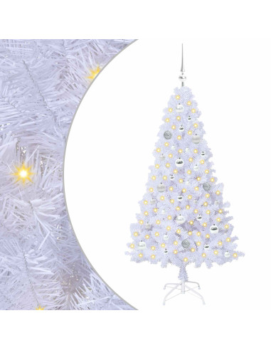 Albero di Natale artificiale Bianco 150 cm PVC e Acciaio