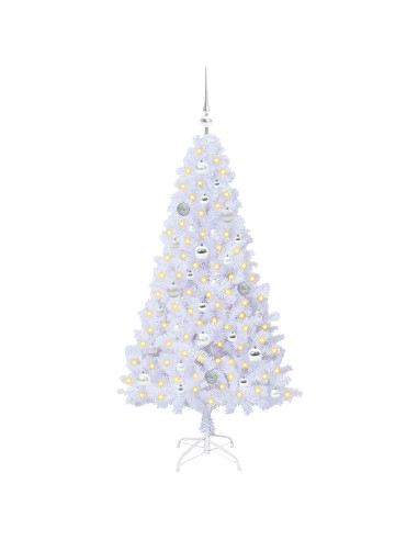 Albero di Natale artificiale Bianco 150 cm PVC e Acciaio