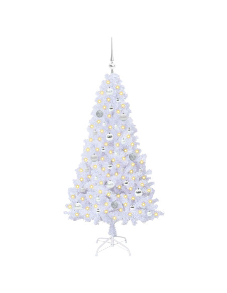Albero di Natale artificiale Bianco 150 cm PVC e Acciaio