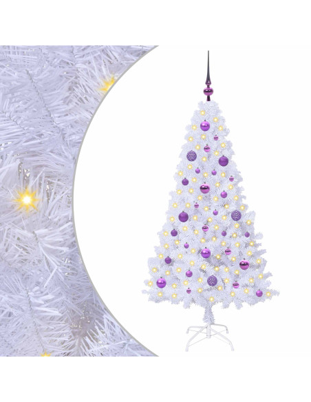 Albero di Natale artificiale Bianco 150 cm PVC e Acciaio