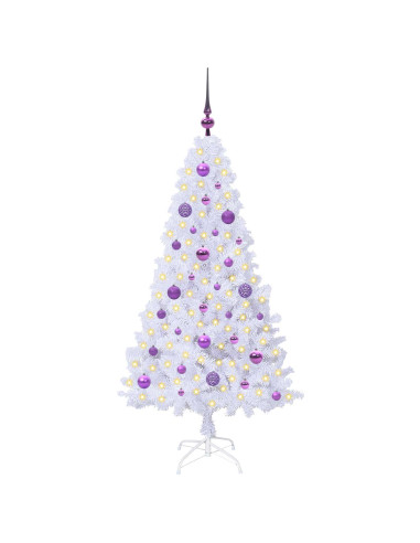 Albero di Natale artificiale Bianco 150 cm PVC e Acciaio