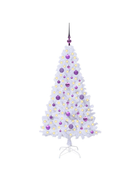 Albero di Natale artificiale Bianco 150 cm PVC e Acciaio