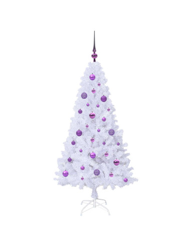 Albero di Natale artificiale Bianco 150 cm PVC e Acciaio