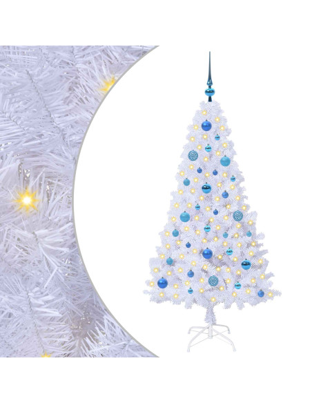 Albero di Natale artificiale Bianco 150 cm PVC e Acciaio