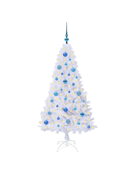 Albero di Natale artificiale Bianco 150 cm PVC e Acciaio