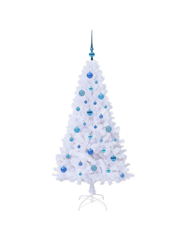 Albero di Natale artificiale Bianco 150 cm PVC e Acciaio