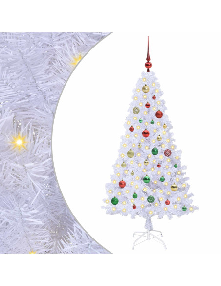 Albero di Natale artificiale Bianco 150 cm PVC e Acciaio