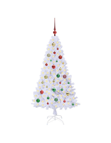 Albero di Natale artificiale Bianco 150 cm PVC e Acciaio