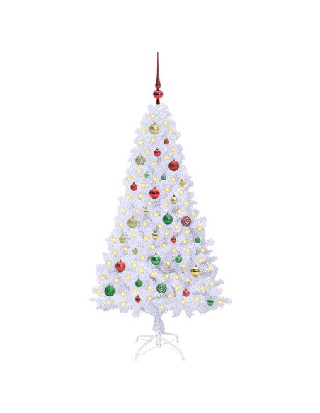 Albero di Natale artificiale Bianco 150 cm PVC e Acciaio