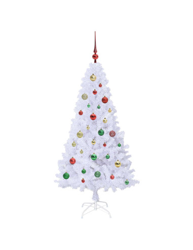 Albero di Natale artificiale Bianco 150 cm PVC e Acciaio