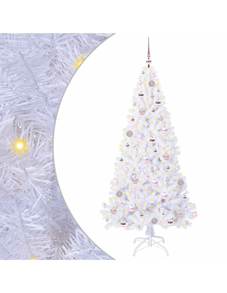 Albero di Natale artificiale Bianco 180 cm PVC e Acciaio