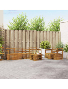 Set divani 7 pcs Naturale Legno di Acacia Massello