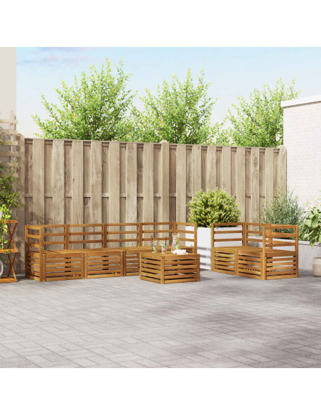 Set divani 7 pcs Naturale Legno di Acacia Massello