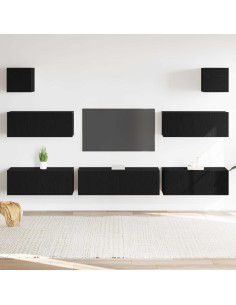 Set mobile TV 7 pcs Rovere Nero 100 x 30 x 30 cm