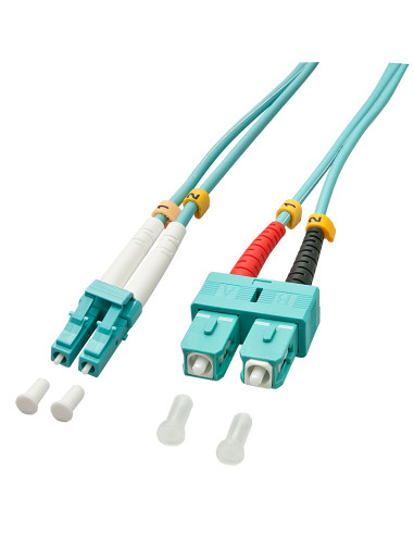 Lindy 5.0m OM3 LC - SC Duplex cavo InfiniBand e in fibra ottica 5 m Turchese