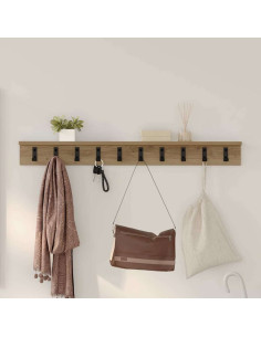 Appendiabiti a muro Rovere artigianale 100 x 10,5 x 10,5 cm