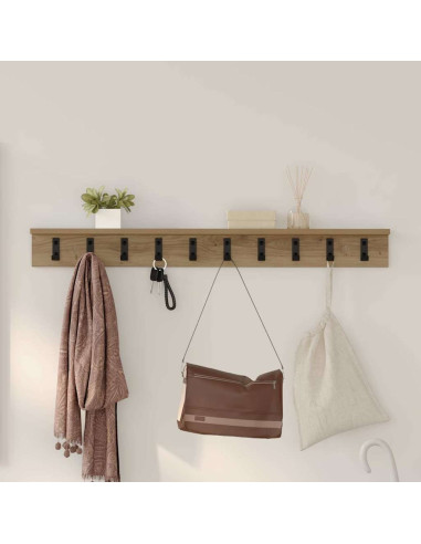 Appendiabiti a muro Rovere artigianale 100 x 10,5 x 10,5 cm