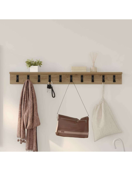 Appendiabiti a muro Rovere artigianale 100 x 10,5 x 10,5 cm