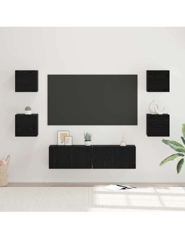 Set mobile TV 6 pcs Rovere Nero Legno multistrato