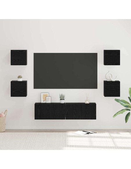 Set mobile TV 6 pcs Rovere Nero Legno multistrato