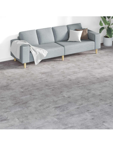 Tavole per Pavimenti 18 pcs Marrone Cemento 5,26 m² PVC