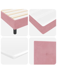 Letto a molle con materasso Rosa 200 x 160 cm Poliestere