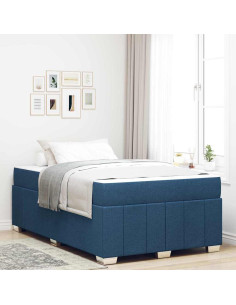 Struttura del letto con materasso Blu 120 x 200 cm Tessuto
