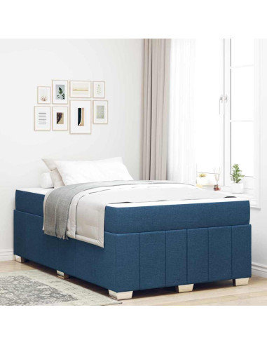 Struttura del letto con materasso Blu 120 x 200 cm Tessuto