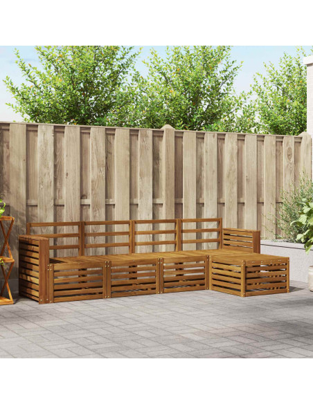 Set divani 5 pcs Naturale Legno di Acacia Massello