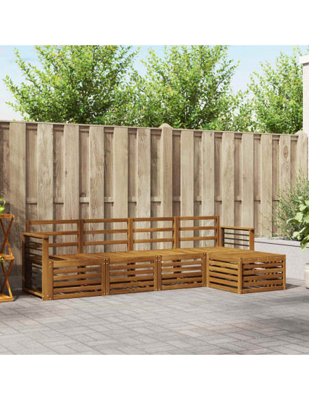 Set divani 5 pcs Naturale Legno di Acacia Massello