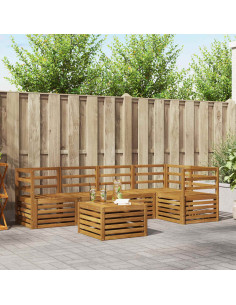 Set divani 6 pcs Naturale Legno di Acacia Massello