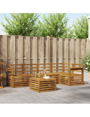 Set divani 6 pcs Naturale Legno di Acacia Massello