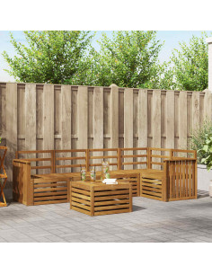 Set divani 6 pcs Naturale Legno di Acacia Massello