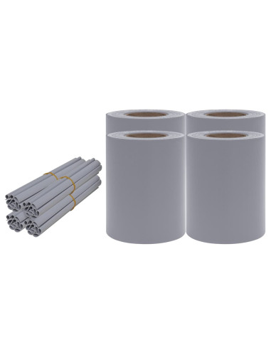 Recinzione Frangivento 4 pz in PVC 35x0,19m Grigio Chiaro Opaco