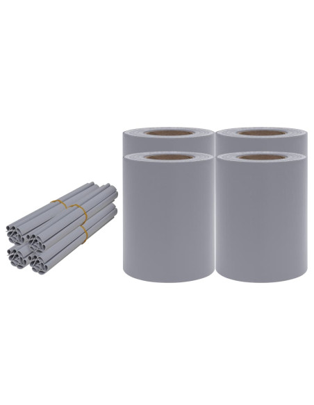 Recinzione Frangivento 4 pz in PVC 35x0,19m Grigio Chiaro Opaco