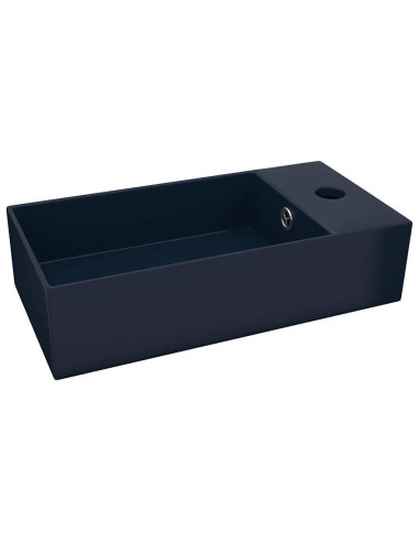 Lavandino con Troppopieno in Ceramica Blu Scuro