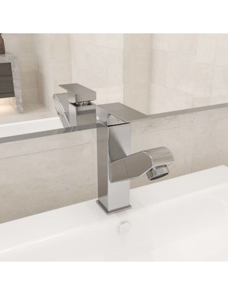Rubinetto Lavabo da Bagno Funzione Estraibile Argento 157x172 mm