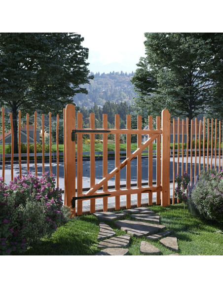 Cancello Singolo Recinzione Legno Nocciolo Impregnato 100x100cm