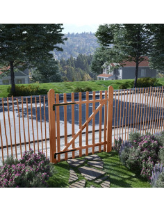 Cancello Singolo Recinzione Legno Nocciolo Impregnato 100x120cm