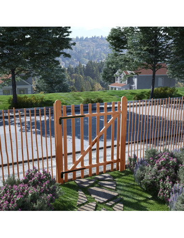 Cancello Singolo Recinzione Legno Nocciolo Impregnato 100x120cm