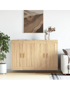 Armadietti a Parete 2 pz Rovere Sonoma in Legno Multistrato