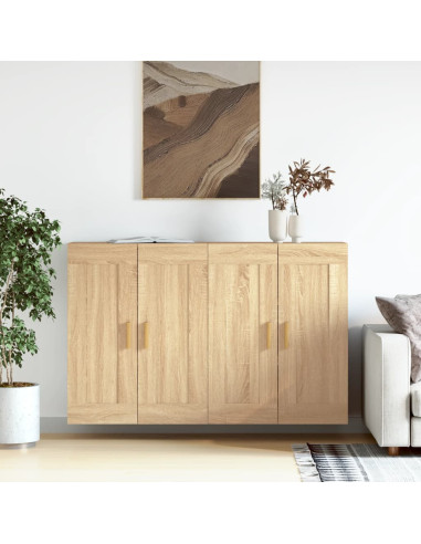 Armadietti a Parete 2 pz Rovere Sonoma in Legno Multistrato