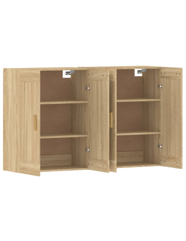 Armadietti a Parete 2 pz Rovere Sonoma in Legno Multistrato