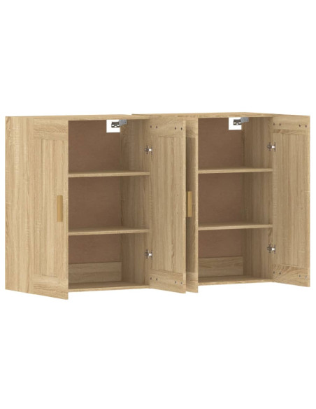 Armadietti a Parete 2 pz Rovere Sonoma in Legno Multistrato