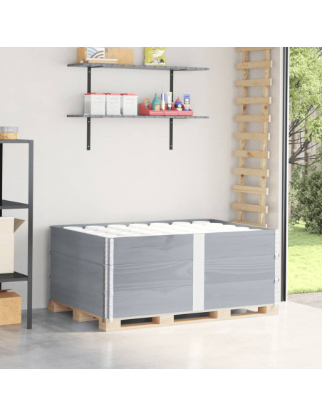 Paretali per Pallet 3pz Grigi 150x100cm Legno Massello di Pino
