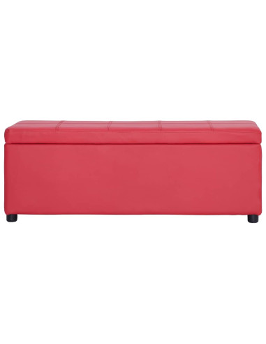 Panca con Vano Portaoggetti 116 cm Rosso in Similpelle